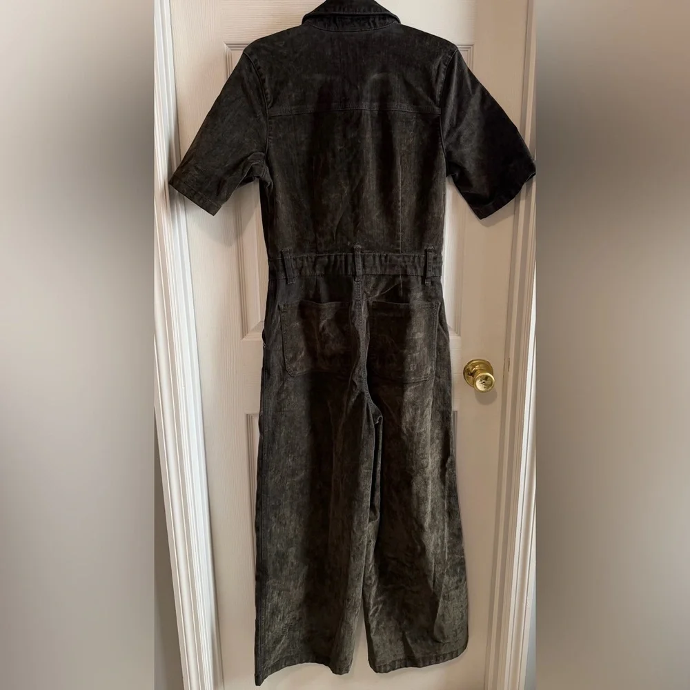 NWT Moss Green Velvet Denim Jumpsuit - Picture 2 of 13